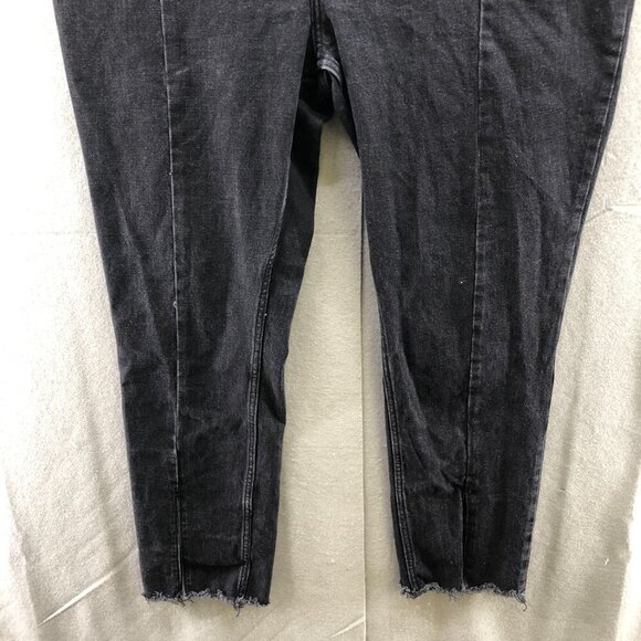 Abercrombie & Fitch Skinny High Rise Jean Womend 20 Short 35S Black Split Hem - Picture 5 of 12